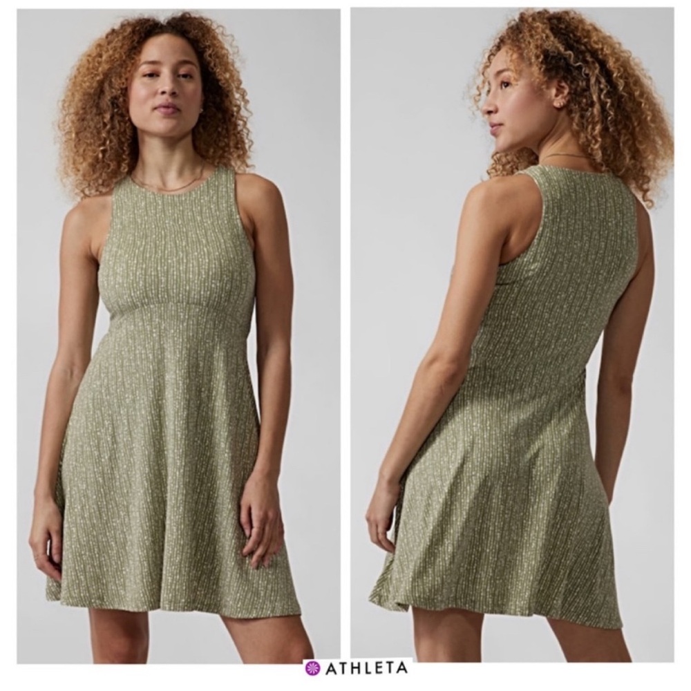 Athleta light Olive & Cream Santorini Dress Large Tall—like new!